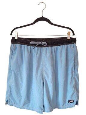 Saxx Light Blue Oh Buoy Volley Swim Shorts 7" Size XL